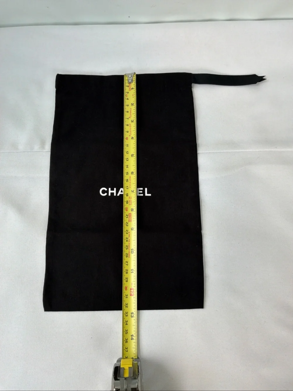 2 - Authentic CHANEL Dust Bag Black Logo Shoe Storage Handbag Travel 12 X 8
